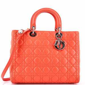 Christian Dior Large Lady Dior Bag Cannage Quilt Lambskin